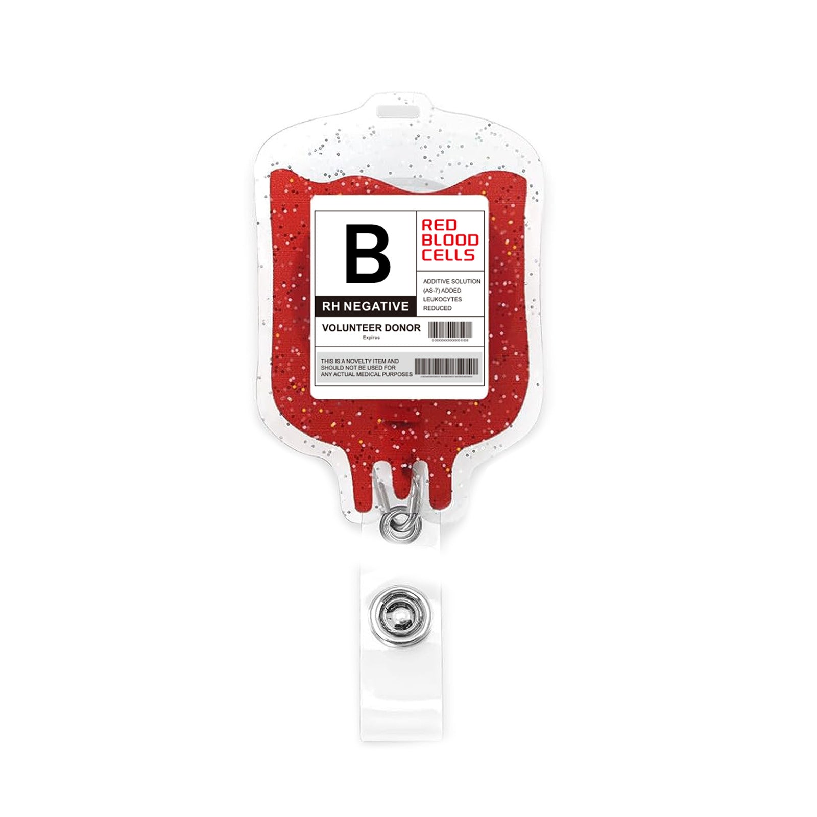 Wholesale Acrylic Blood Bag Badge Scroll Retractable Keychain